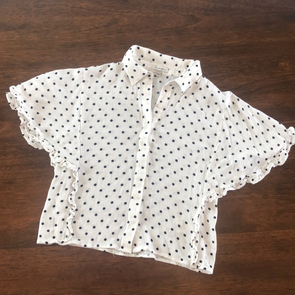 Polka dot cropped blouse size XS